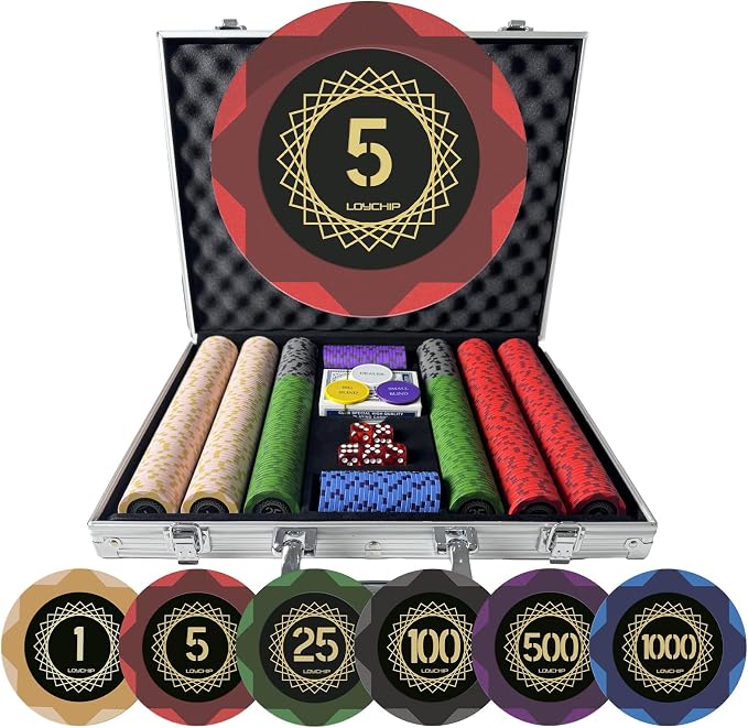 Clay Poker Set with Numbered Chips 500-pcs by LOYCHIP