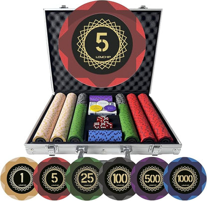 Clay Poker Set with Numbered Chips 500-pcs by LOYCHIP