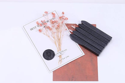 Yoption 5 Pieces Black Sealing Wax Sticks, Antique Totem Fire Manuscript Wax - Image 3