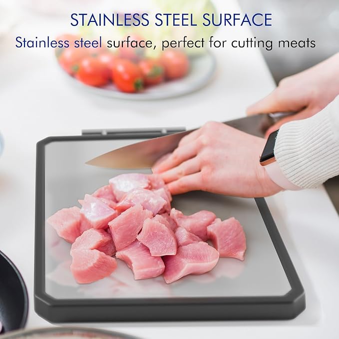 Wood Cutting Board with Handle, Double Sided Cutting Board - Image 3