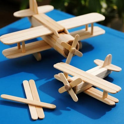 3000 Pieces Wood Craft Sticks, 4.5 Inch, Natural Color, Ice Cream Wooden Sticks - Image 7