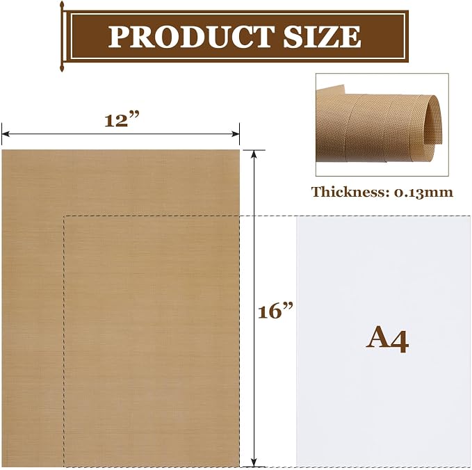 Selizo 20 Pack Teflon Sheet for Heat Press, Heat Transfer Press Cover Paper - Image 4