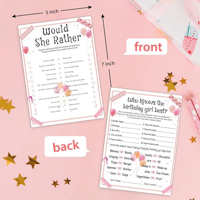 Birthday Party Games Set for Girls, Funny Girls Party Game, Girl Birthday‘s - Image 2