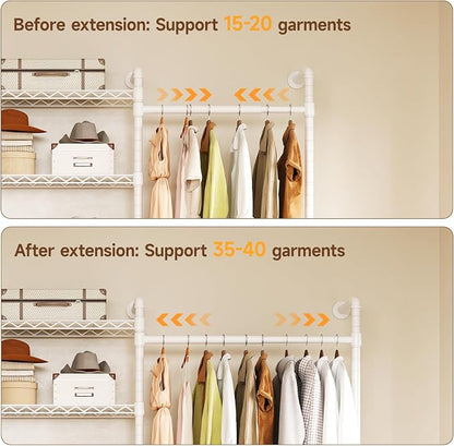 L3 Industrial Pipe Closet Organizer System, Wall Mounted Clothes Rack Clothing - Image 6