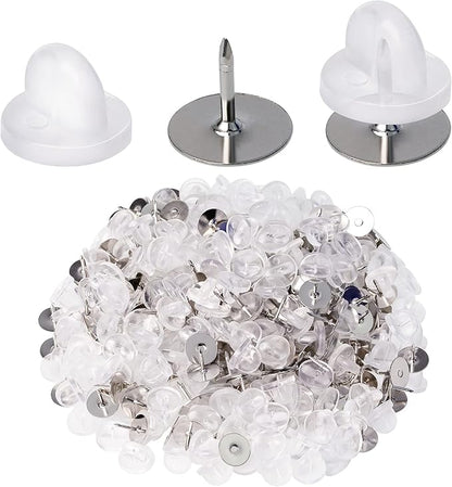 400pcs PVC Rubber Pin Backs Heliltd Butterfly Clutch Pins Tie Tacks Blank Pins by Heliltd