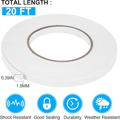 ToLanbbt Double Sided Foam Tape 0.39In x 20FT, Mounting Tape Heavy Duty - Image 2