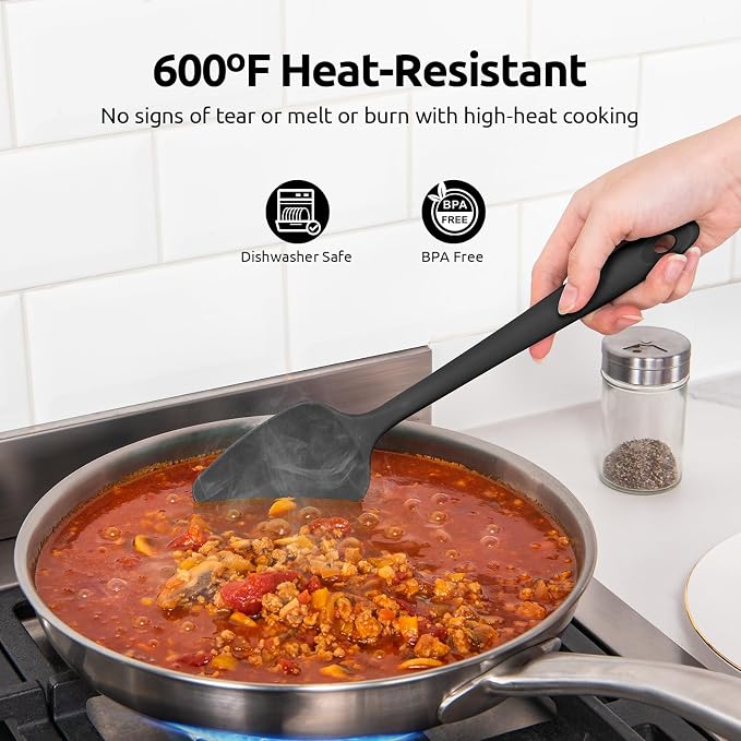 U-Taste Silicone Spatula Set, 600ºF High Heat Resistant, Seamless Food Grade - Image 3