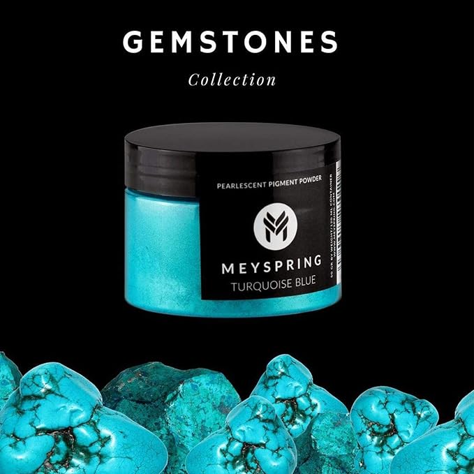 MEYSPRING Turquoise Blue Mica Powder - 50g - Epoxy Resin Color Pigment - Teal - Image 2