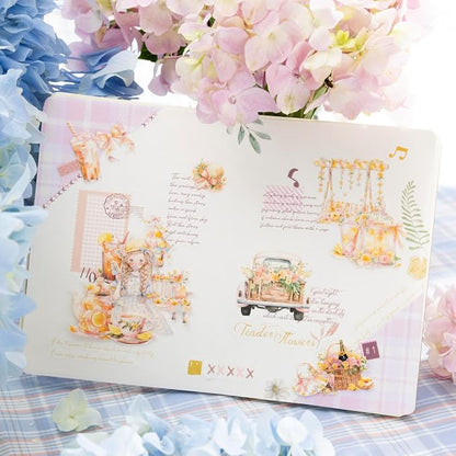 4Pcs Girl Pre-Cut Sticker Books, PET and Washi Designs - Image 7