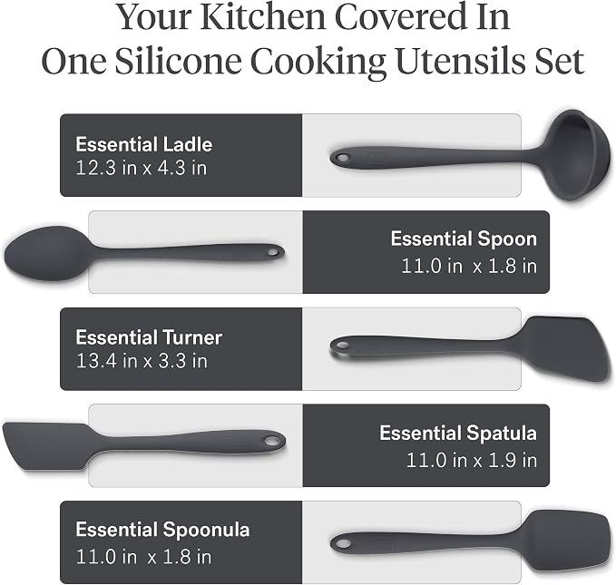 GIR: Get It Right 5 Piece Silicone Essentials Kitchen Utensils Set - Image 3