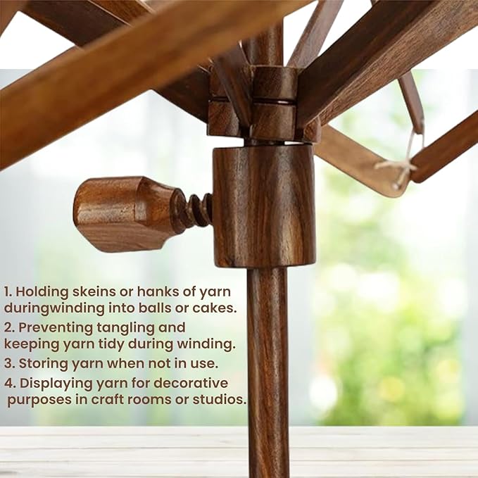 Wooden Yarn Umbrella Swift Winder, Yarn Winder - Image 4