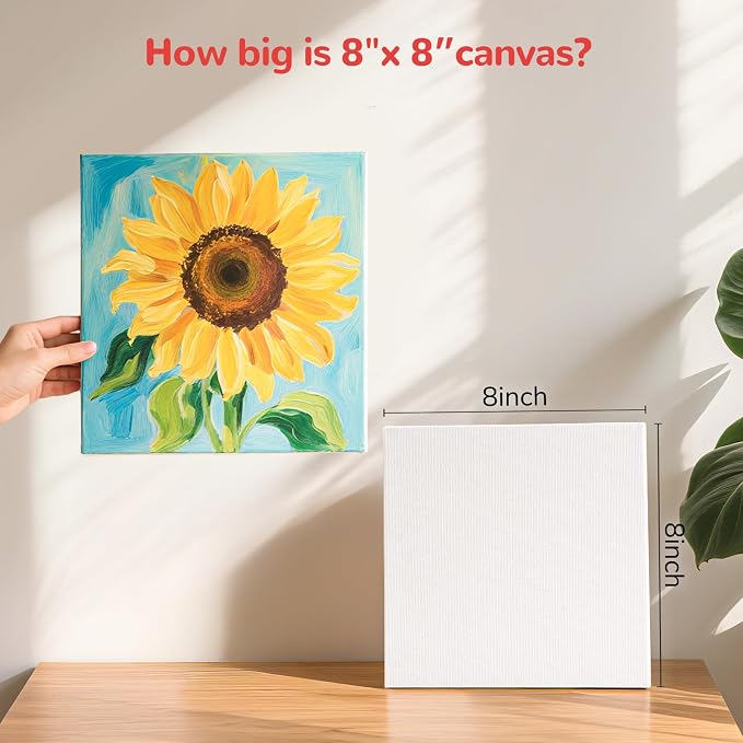 8x8inch Small Canvases for Painting, 20 Pack Canvas Boards Primed Acid Free for - Image 2