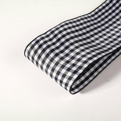 1.5 Inch Black and White Woven Edge Gingham Ribbon 25 Yards Each Roll 100% - Image 8