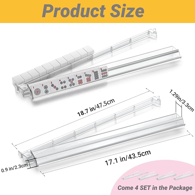 4PCS Mahjong Racks with Pushers - Image 5
