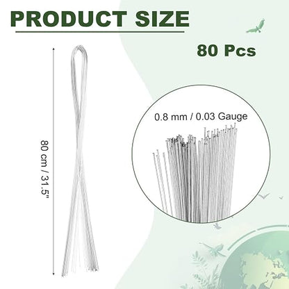PATIKIL 32 Inch 22 Gauge Floral Stem Wire, 2 Pack/80 Pieces Bouquet Stem Paper - Image 2