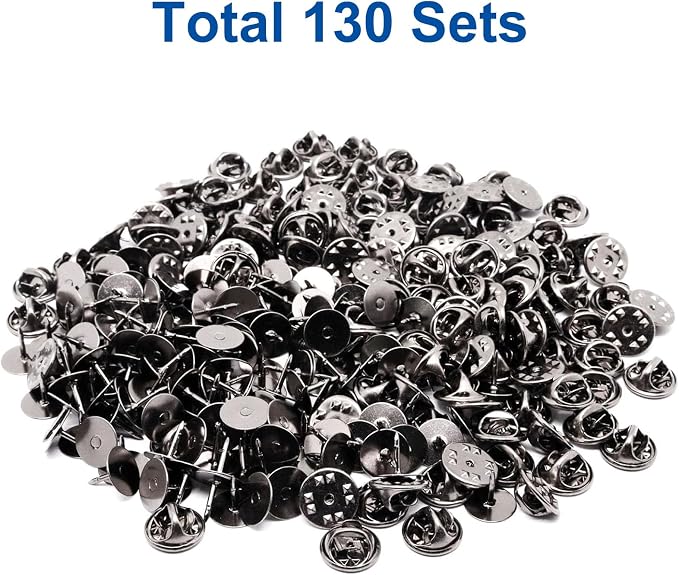130 Set Pin Backs, Blank Pins Scatter Butterfly Clutch Pin Holder Enamel Pin - Image 2