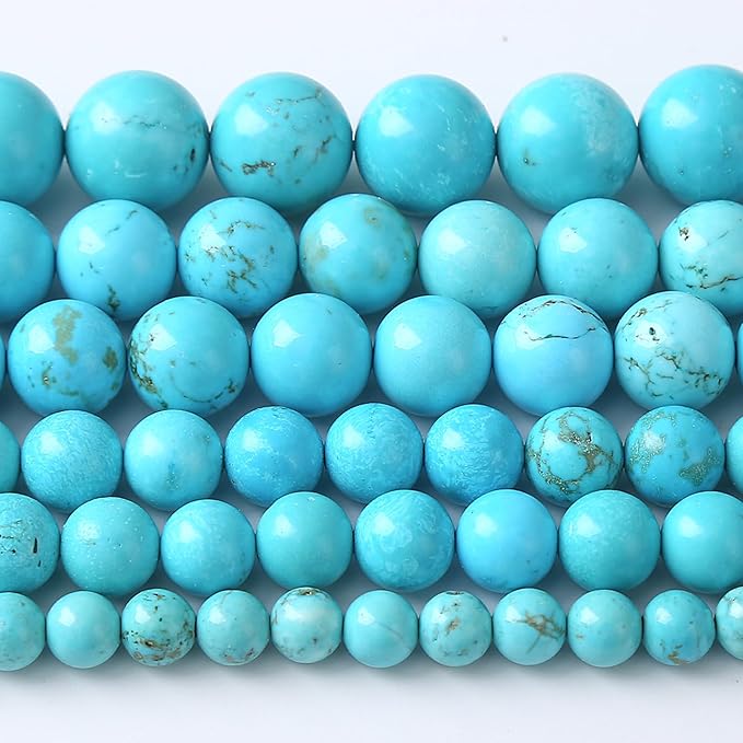 4MM Natural Turquoise Gemstone Beads Blue Stone Round Loose Beads by Unknown