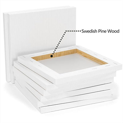GOTIDEAL Stretched Canvases for Painting, 6x6" Inch Set of 7, Primed White - Image 5