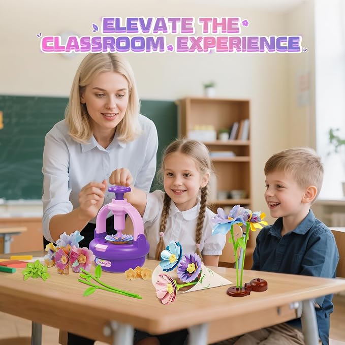 Plunack Flower Bouquets Toys for Kids Age 4-8, Flower Press Kit DIY Flowers - Image 5