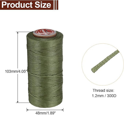 uxcell Flat Leather Sewing Waxed Thread, 140m / 153 Yards Polyester Wax String - Image 2