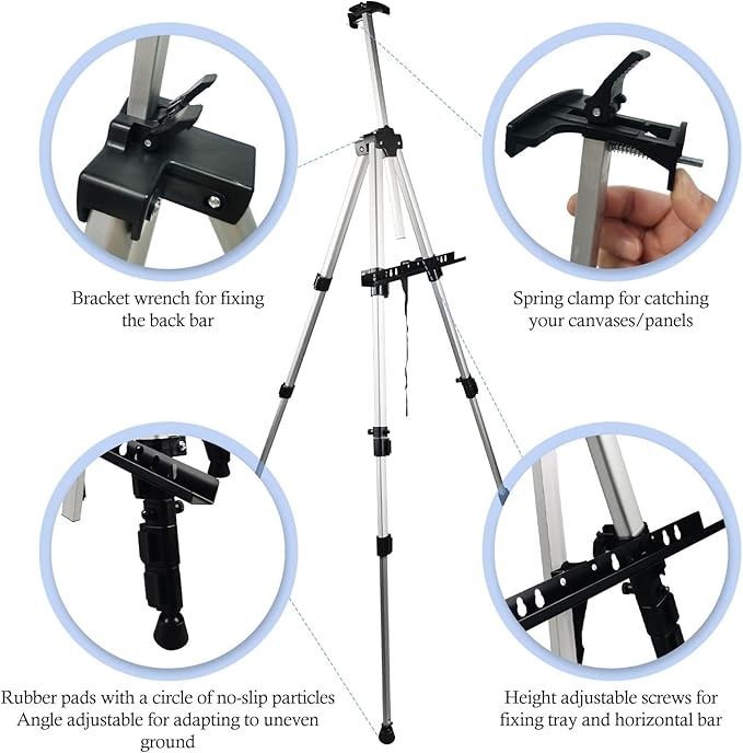 Art Artist Easel Stand for Painting, Portable Adjustable Easels for Painting - Image 6