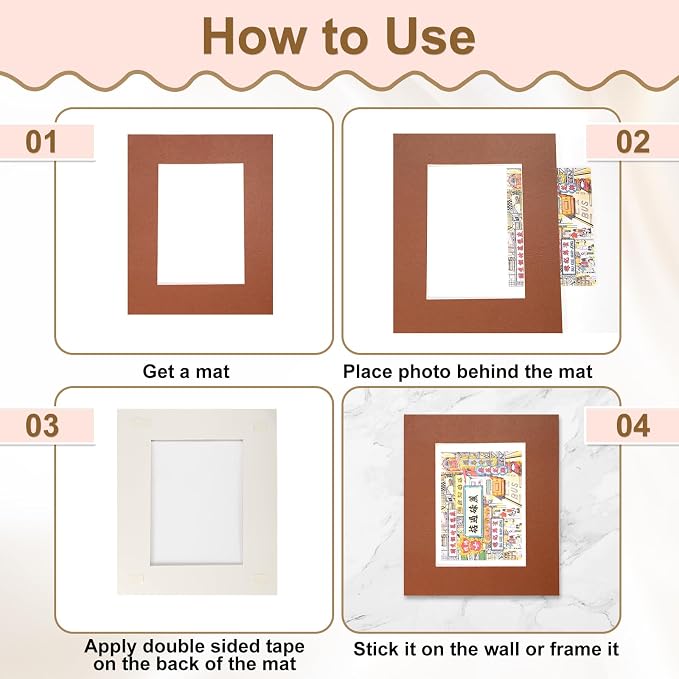 uxcell Picture Mats, 8 x 10 Mat Board Center - Image 5