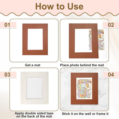 uxcell Picture Mats, 8 x 10 Mat Board Center - Image 5