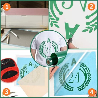 RENLITONG Green HTV Iron on Vinyl 12Inch by 10ft Roll Heat Transfer Vinyl - Image 6