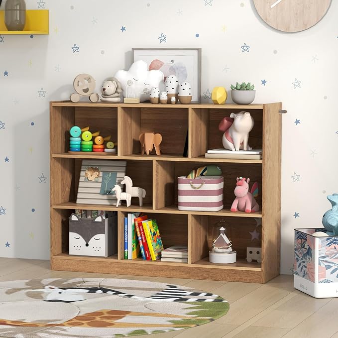 Toy Storage Organizer, 3-Tier Kids Bookshelf, 8 Cube Kids' Bookcases, Cabinets - Image 2