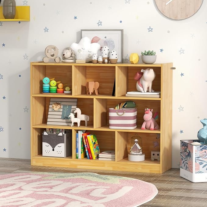 Toy Storage Organizer, 3-Tier Kids Bookshelf, 8 Cube Kids' Bookcases, Cabinets - Image 2