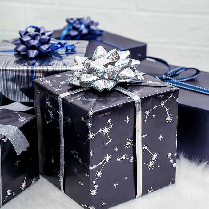 WRAPAHOLIC 30 Inch Navy Blue Wrapping Paper - Image 4