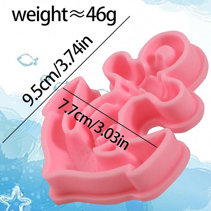 1Pcs Anchor Chocolate Fondant Mold, Food Grade Nautical Anchor Candy Silicone - Image 6