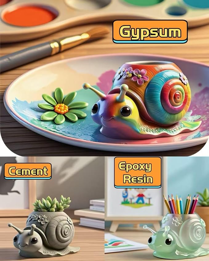Animal Resin Molds Silicone 3D Cute Snail Epoxy Resin Plaster Candle Holder Wax - Image 5