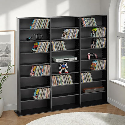 Prepac 3 Column Tall Media Storage Cabinet, Display Cabinet, Blu-rays - Image 2