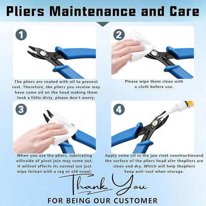 6 Pcs Jewelry Pliers Set, Include Needle Round Bent Nose Zipper Wire Cutter - Image 3