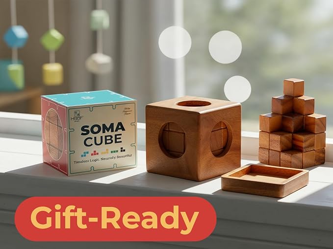 BSIRI Soma Puzzle Cube Wooden Toy Brain Teaser Desk Board Games Adults Master - Image 6