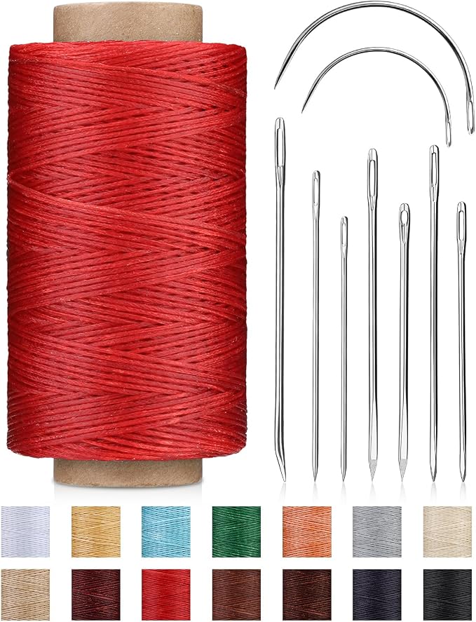 DIUDUS 218 Yards Upholstery Thread Heavy Duty, Waxed Leather Thread Sewing Kit by Diudus