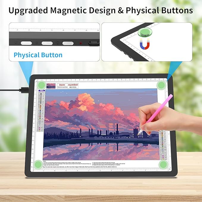 TOHETO A4 Light Board with Bag for Diamond Painting, Super Bright Magnetic - Image 4