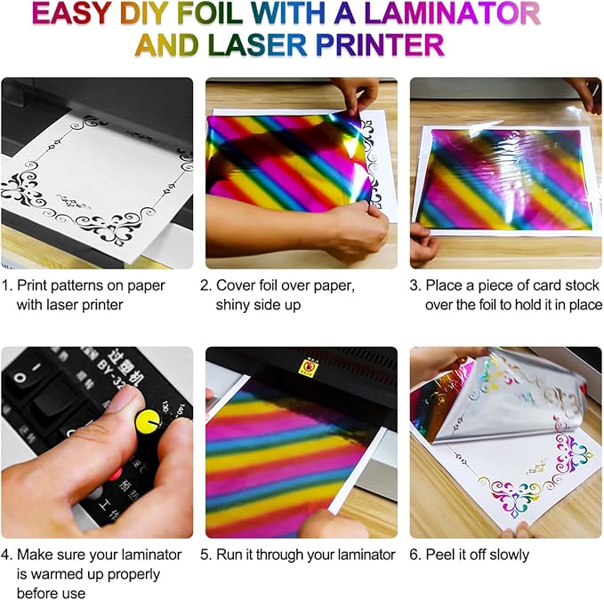 Briartw 20x29cm Hot Foil Paper 50 Sheets Pack Toner Reactive Foil Hot Stamping - Image 4