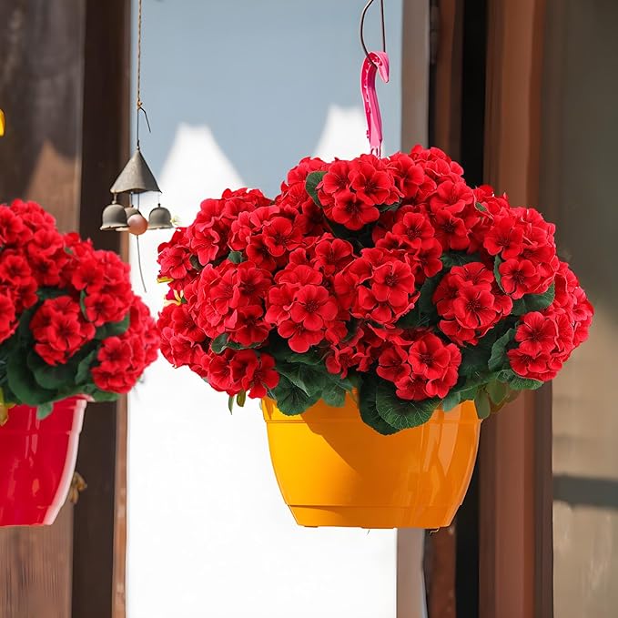 Hananona 12 Pcs Artificial Geranium Flowers - Image 4