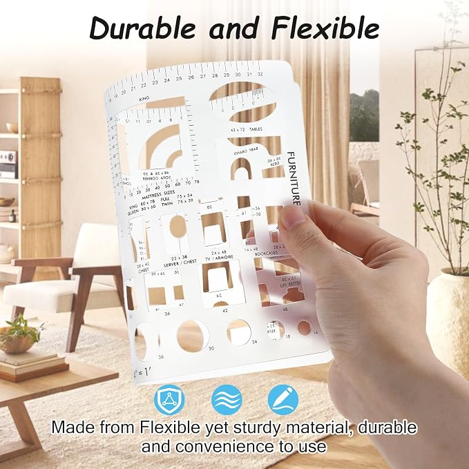 5 Pcs Interior Design Drawing Templates, Reusable Architectural Templates - Image 3
