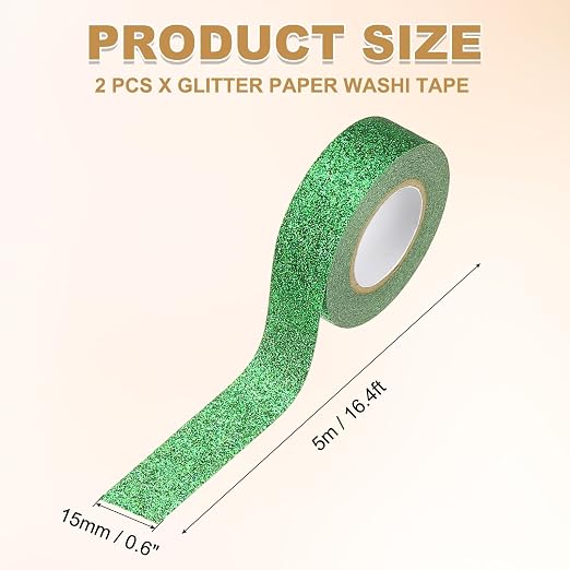 PATIKIL 2 Roll Glitter Paper Washi Tape, Washi Decorative Tape - Image 2