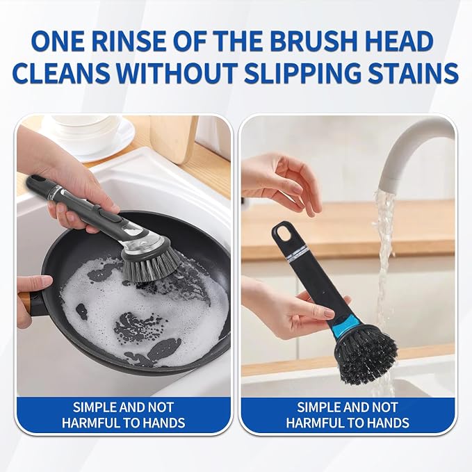 Kitchenware Cleaning Brush, Soap Cleaning Brush, Long Handle, No Dirty Hands - Image 4