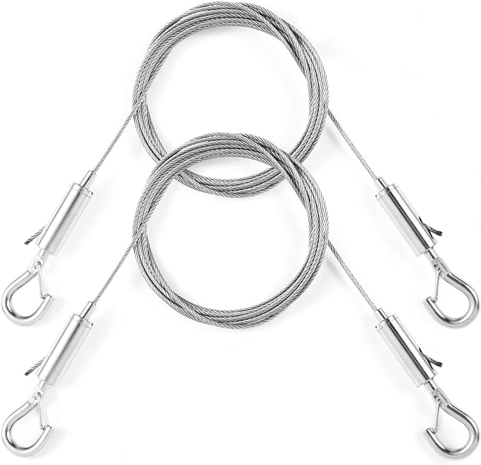 2Pcs Adjustable Picture Hanging Wire Kit, Heavy Duty Stainless Steel Rope 2m x by AdjustablePictureHangingKit