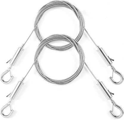 2Pcs Adjustable Picture Hanging Wire Kit, Heavy Duty Stainless Steel Rope 2m x by AdjustablePictureHangingKit