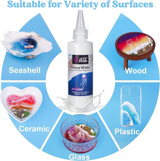 LET'S RESIN Ocean White Epoxy Resin Pigment 167g/5.89oz, High Concentrated Paste - Image 6