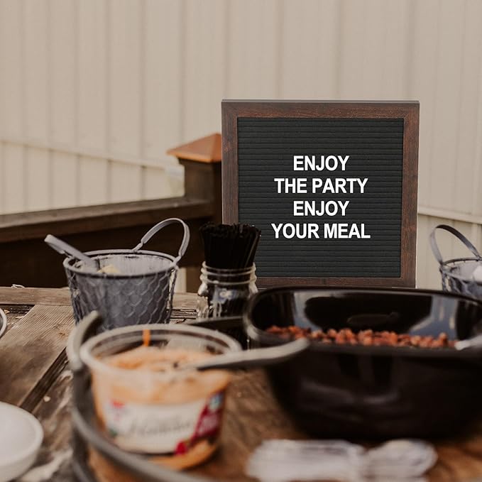 PATIKIL Felt Letter Board, 12x16Inches Gray Wooden Changeable Message Board - Image 5