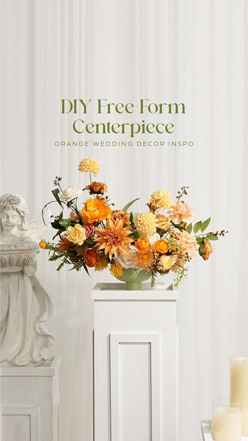 Ling's moment Creamy Yellow Dahlia Foam Artificial Flowers Real Touch Faux Fake - Image 7
