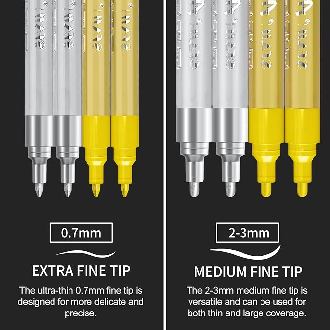 SFAIH Gold & Silver Acrylic Paint Markers - Image 2