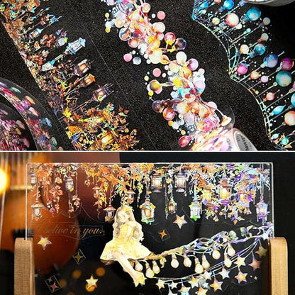 6 Rolls Holographic PET Tape Stickers - Image 2